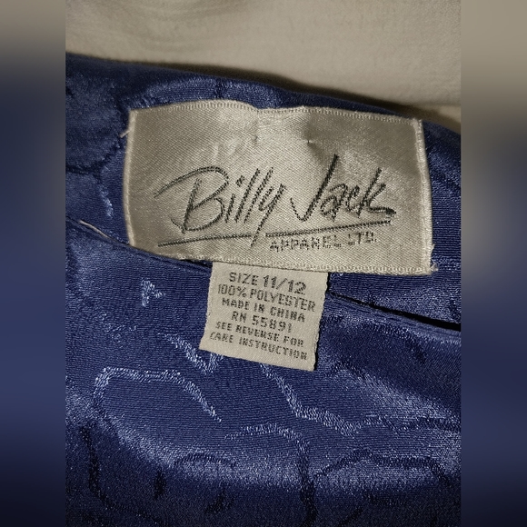 Vintage 80s Billy Jack Apparel Blue Dress Size 11/12 - Picture 11 of 16